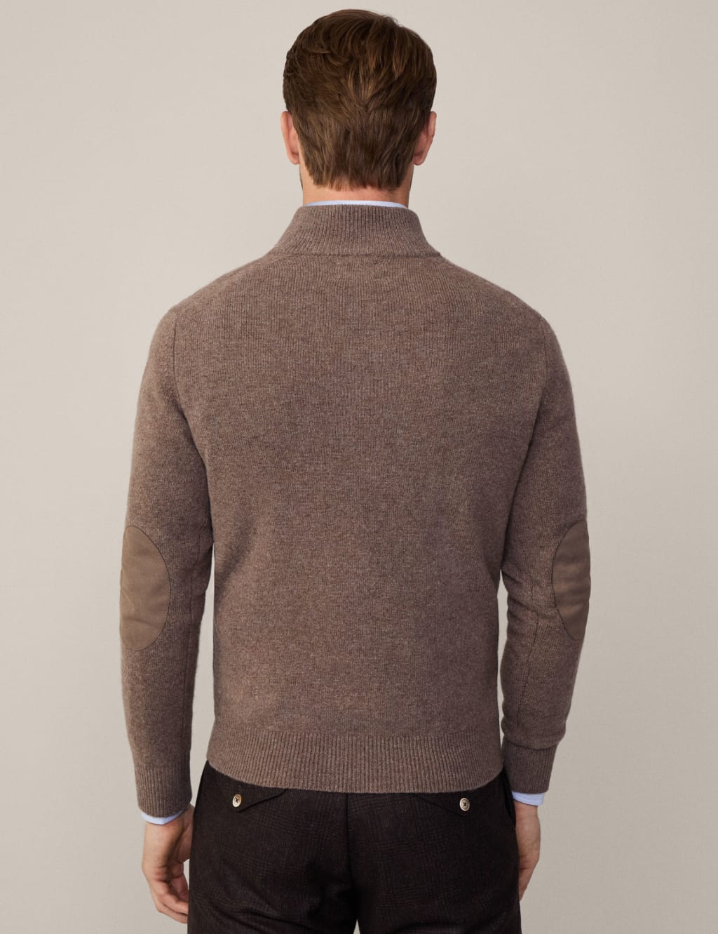 Pure Lambswool Textured Half Zip Jumper Hackett M S