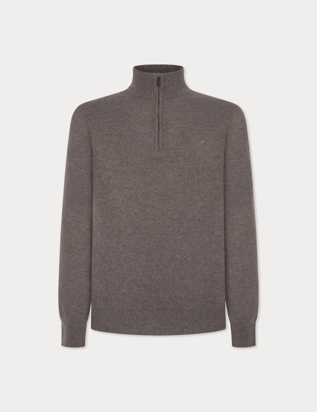 Pure Lambswool Textured Half Zip Jumper Hackett M S