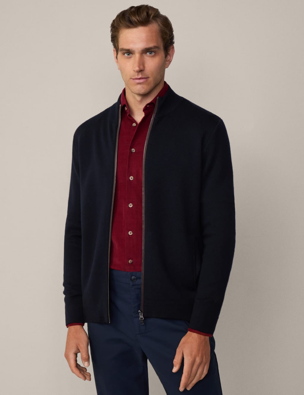 Pure Wool High Neck Zip Up Jumper 4 of 9