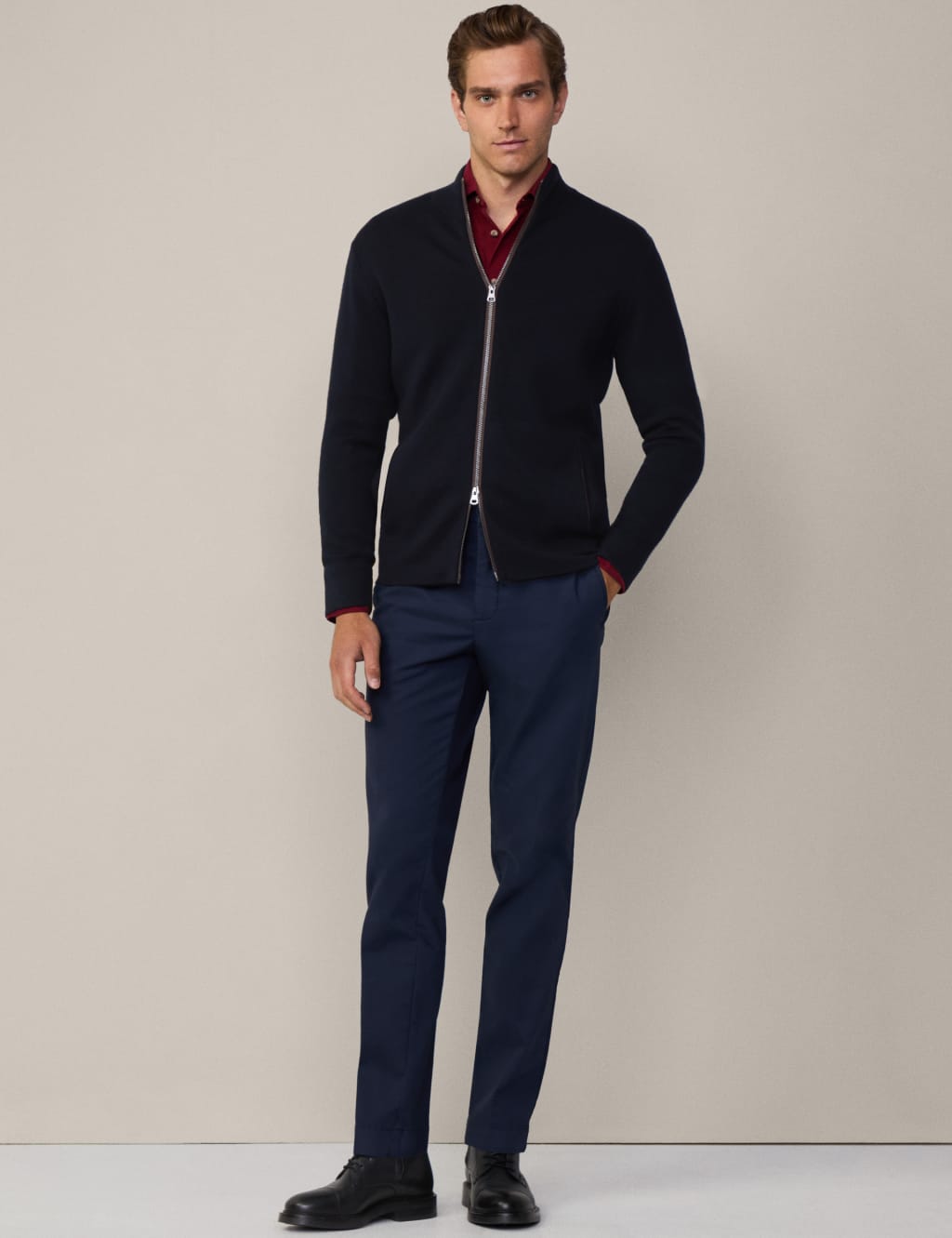 Pure Wool High Neck Zip Up Jumper 7 of 9
