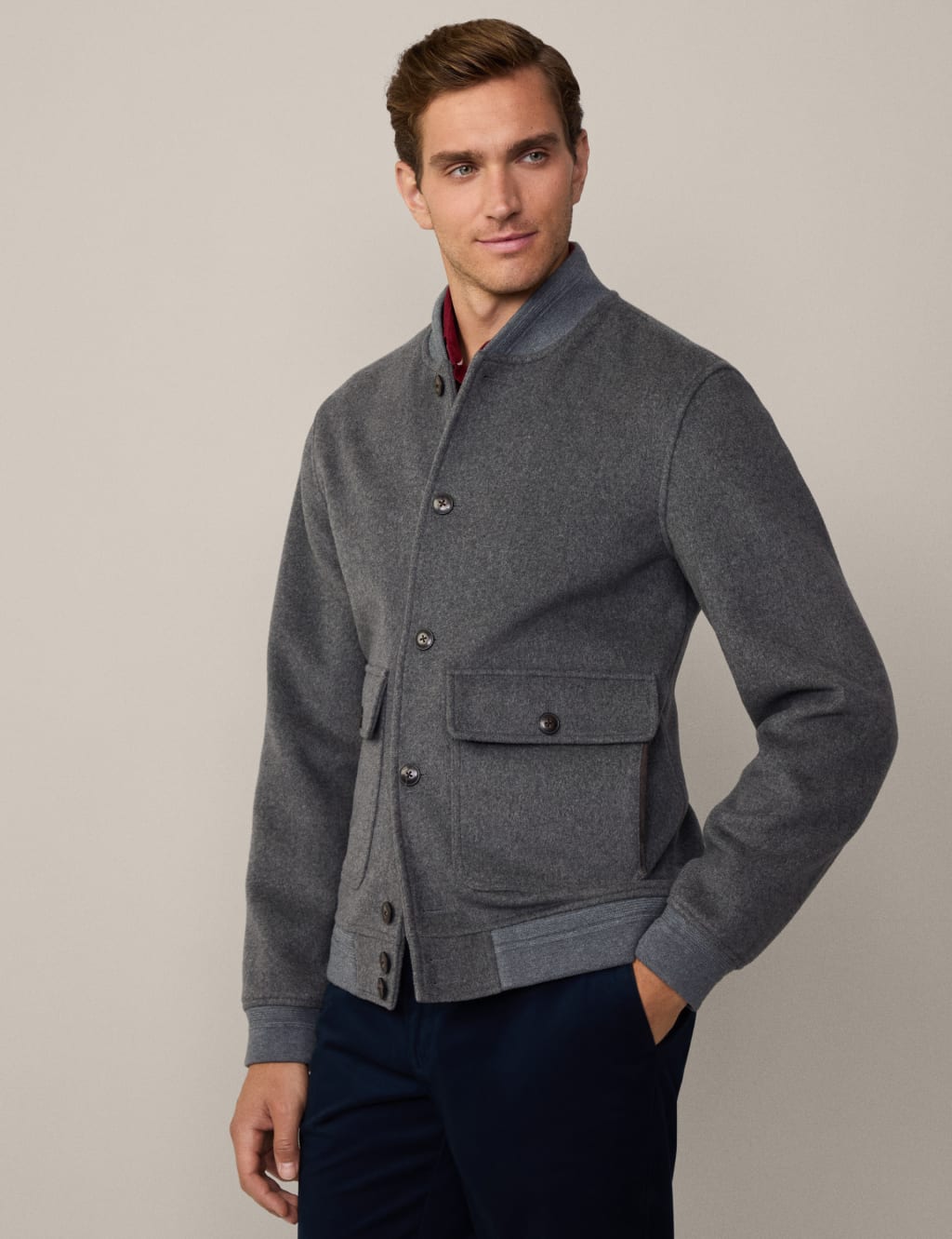 Wool bomber top