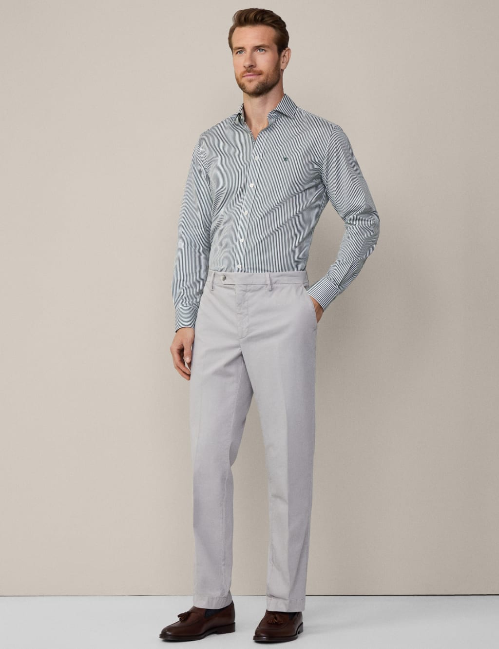 Regular Fit Pure Cotton Striped Oxford Shirt 7 of 10