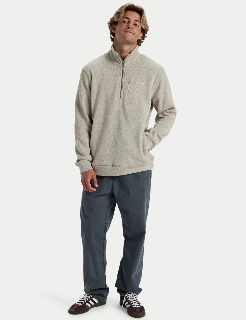 Pure Cotton Half Zip Long Sleeve Sweatshirt 6 of 6
