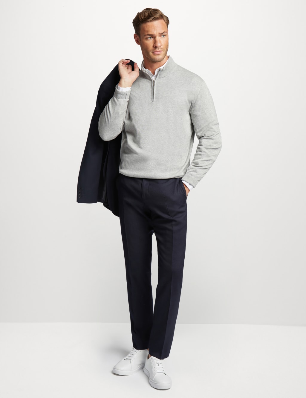 Slim Fit Wool Rich Textured Jacket