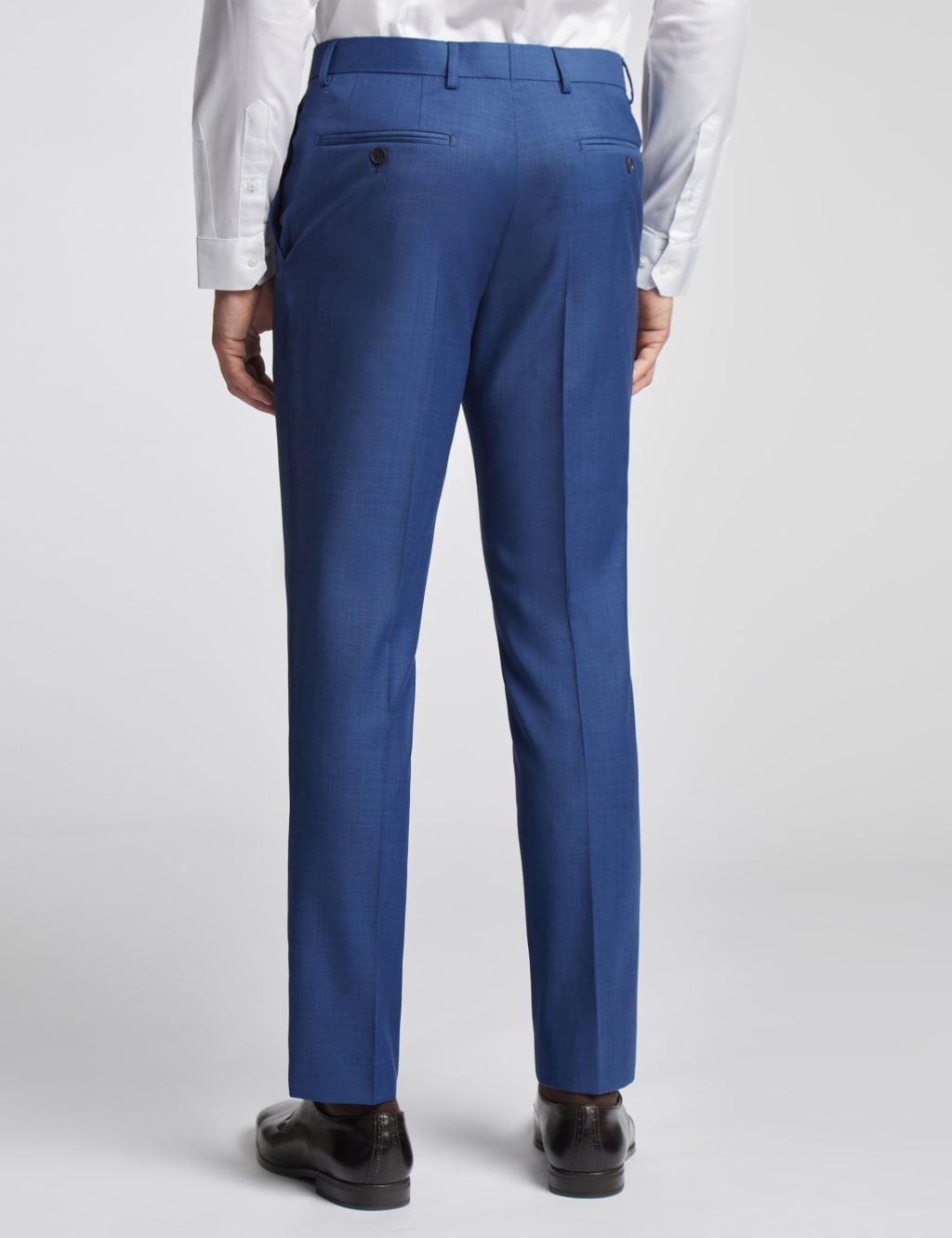 Slim Fit Wool Rich Sharkskin Suit Trousers 2 of 4