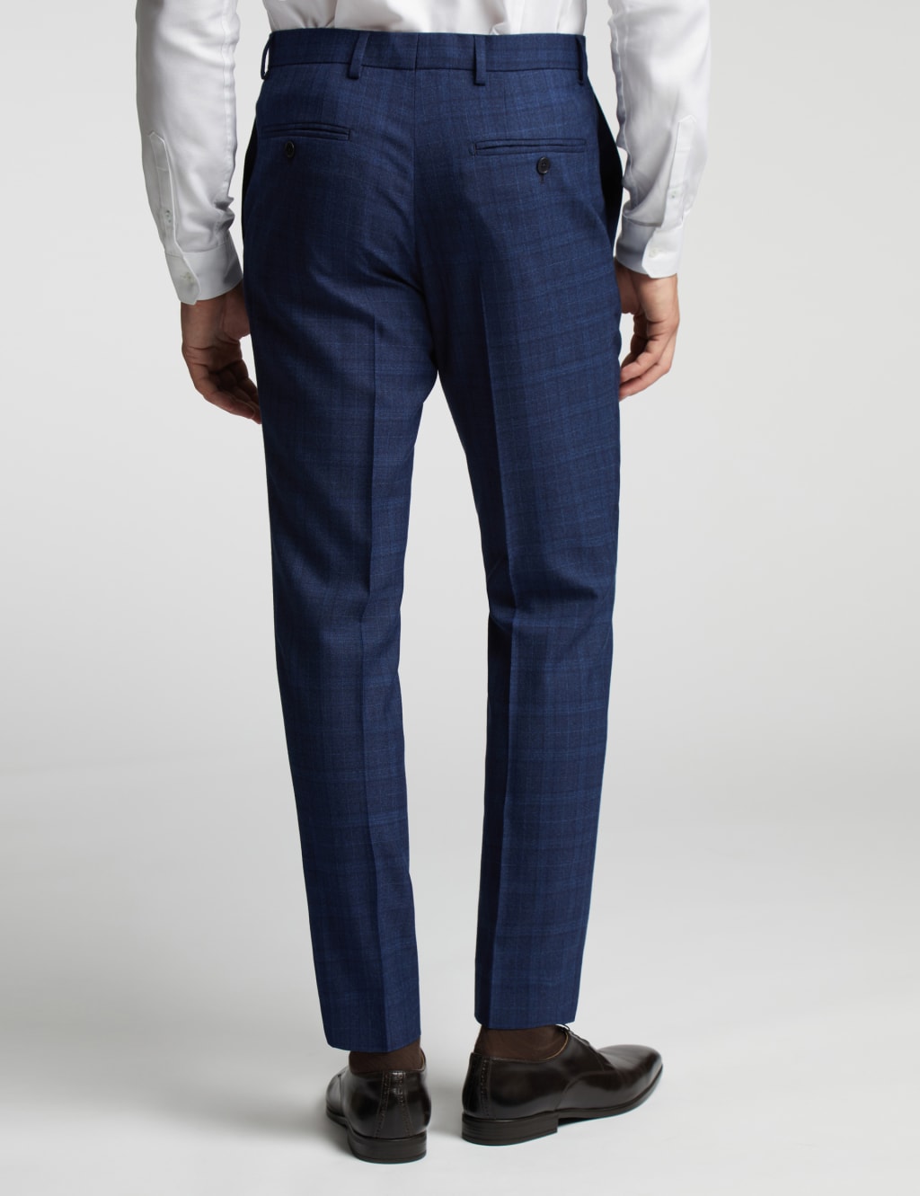 Slim Fit Wool Rich Checked Trousers 2 of 4