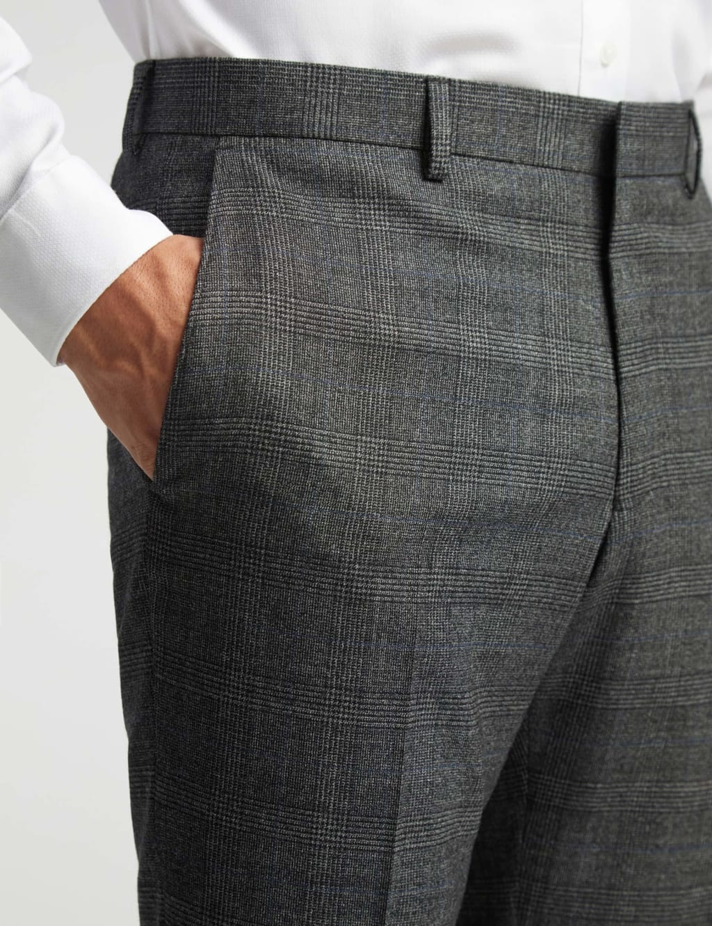 Slim Fit Wool Rich Check Suit Trousers 3 of 4