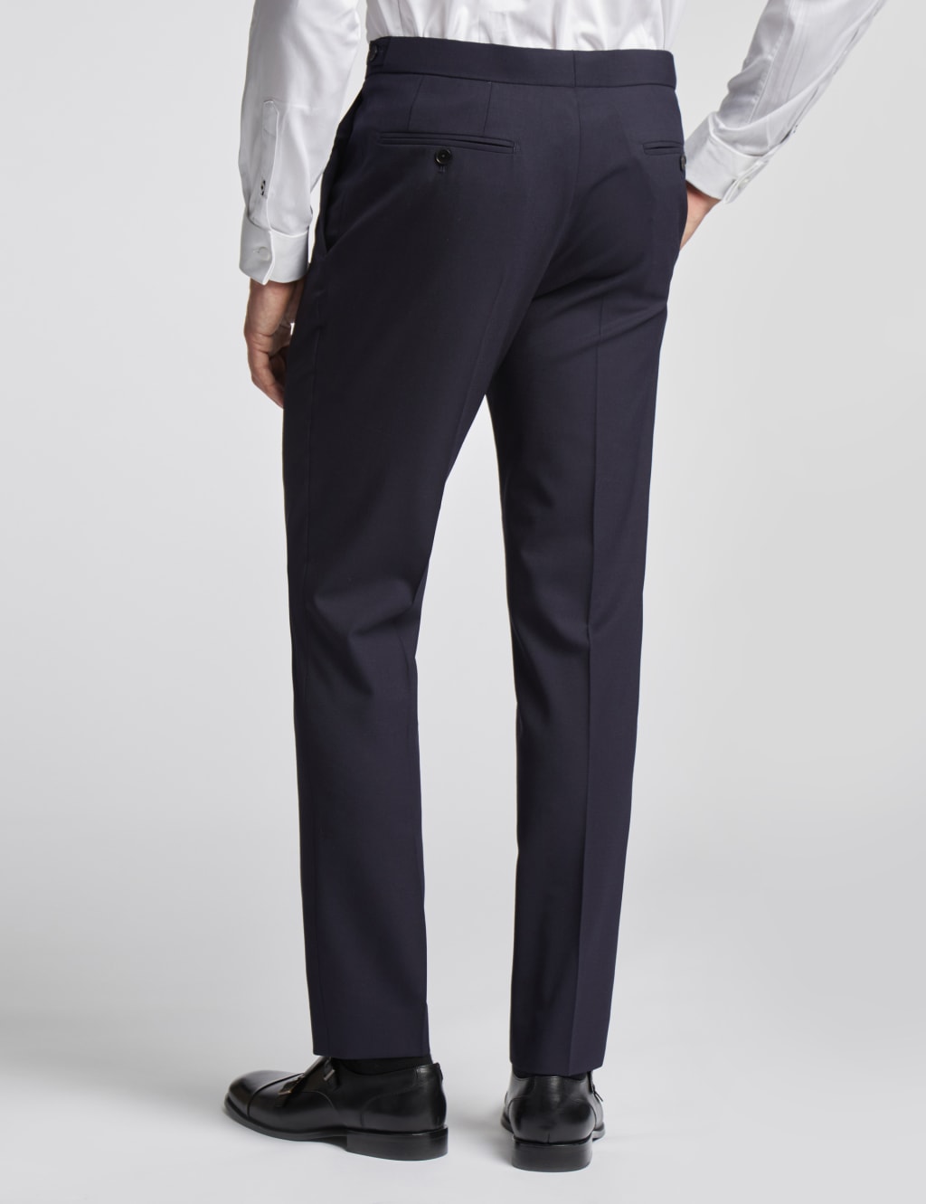 Slim Fit Wool Rich Plain Tuxedo Trousers 2 of 4