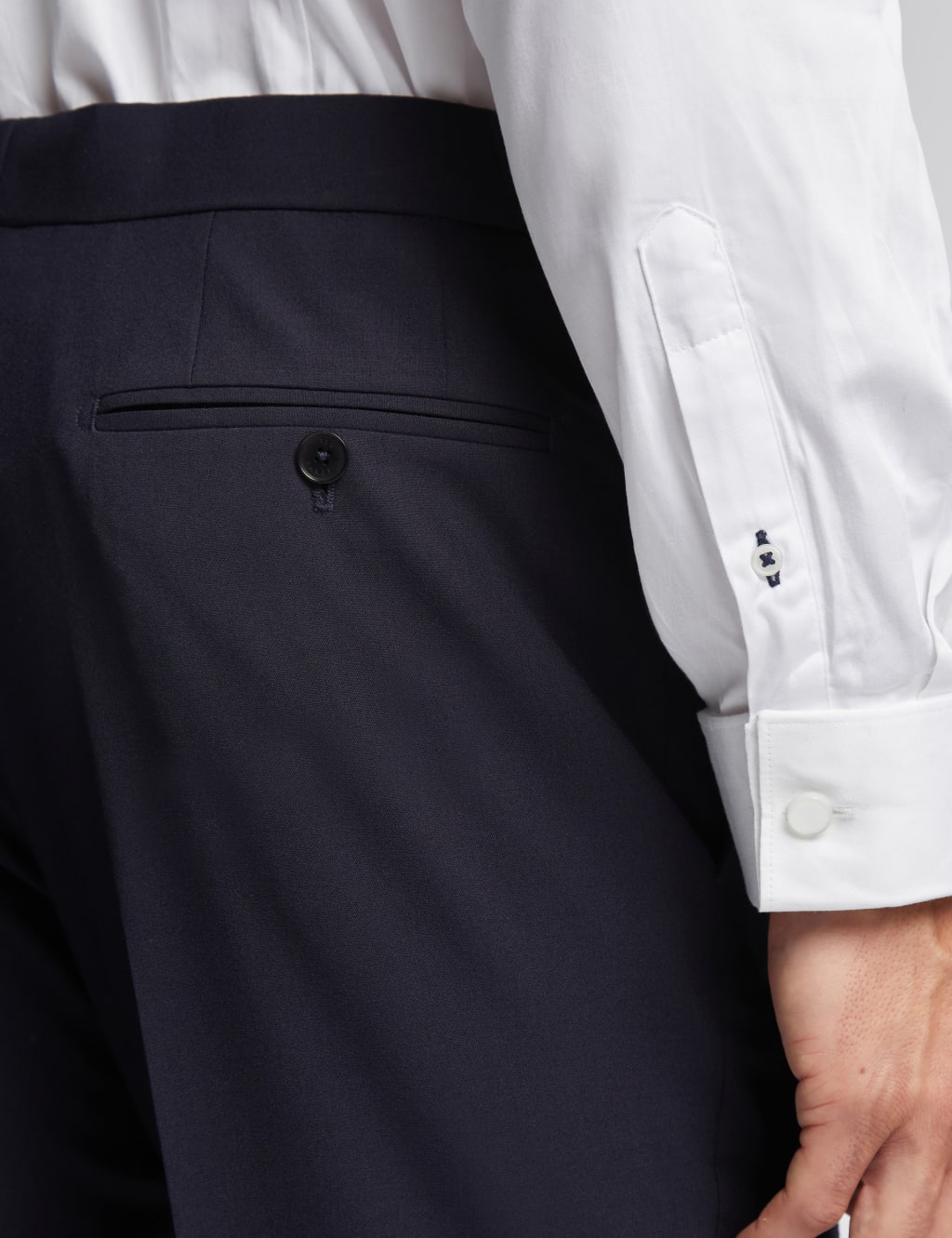 Slim Fit Wool Rich Plain Tuxedo Trousers 4 of 4