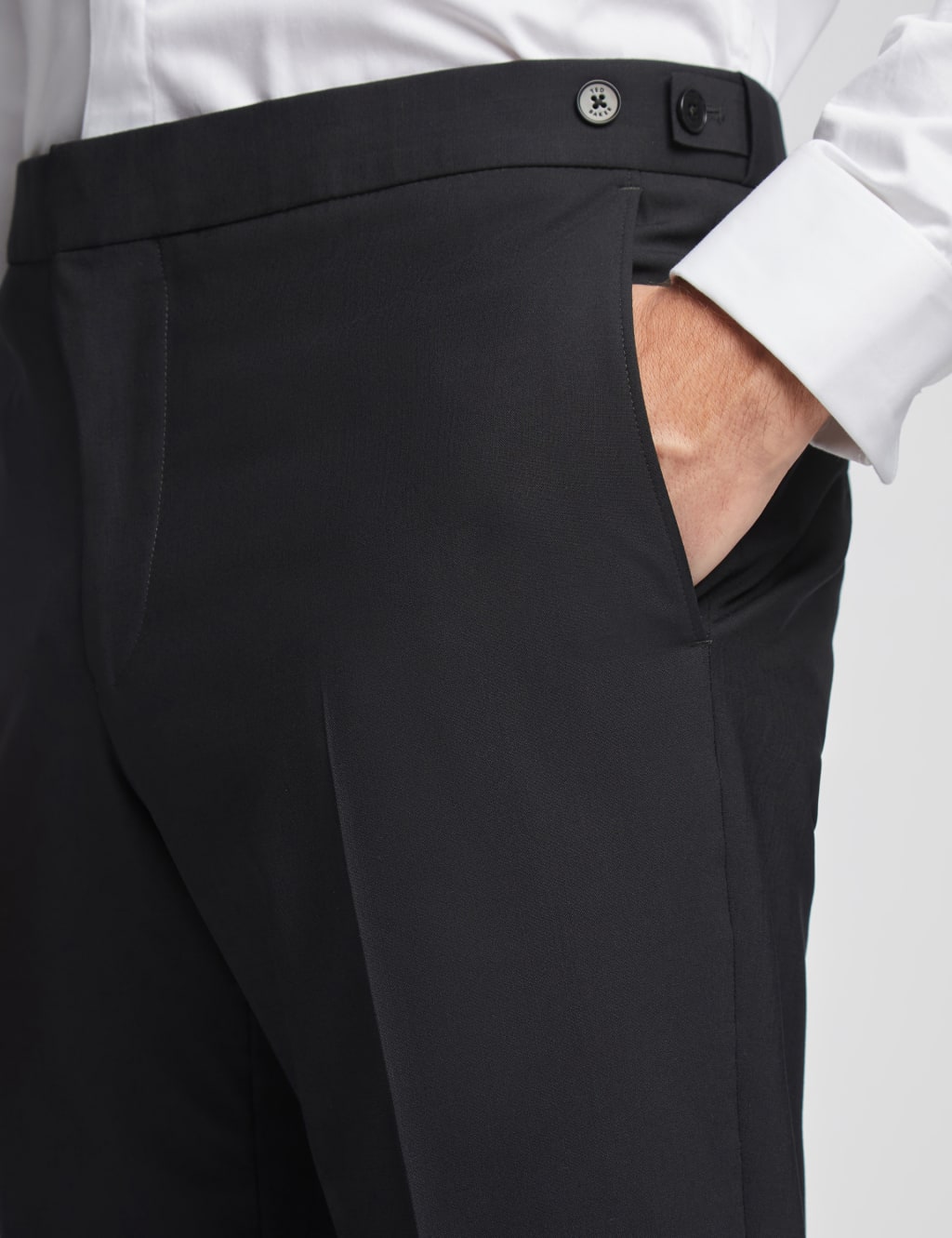 Slim Fit Wool Rich Flat Front Trousers 3 of 4