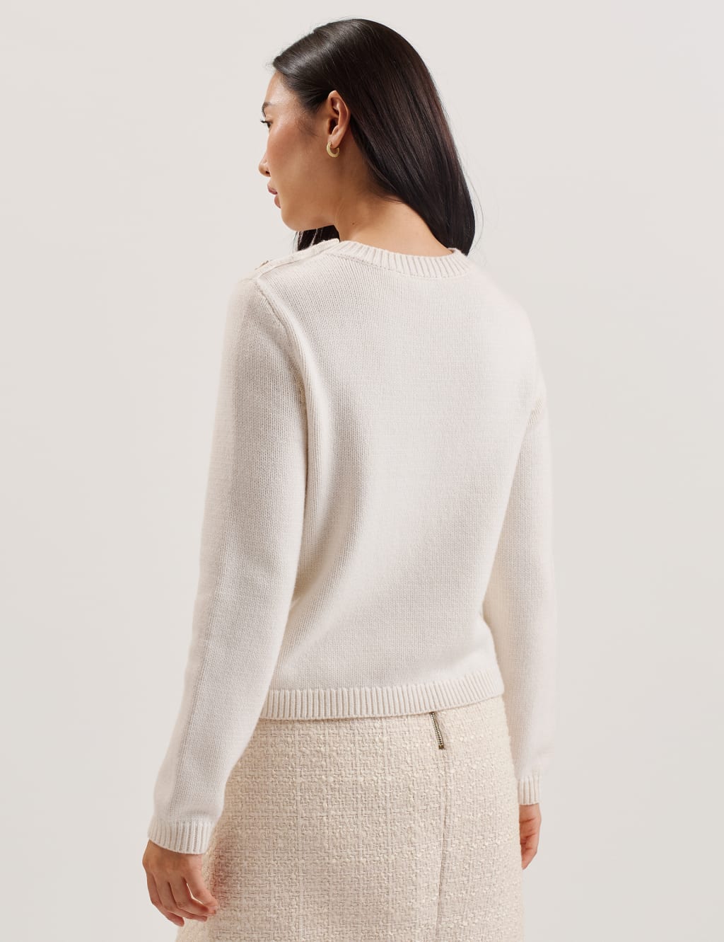 Wool Rich Crew Neck Jumper with Cotton 3 of 3
