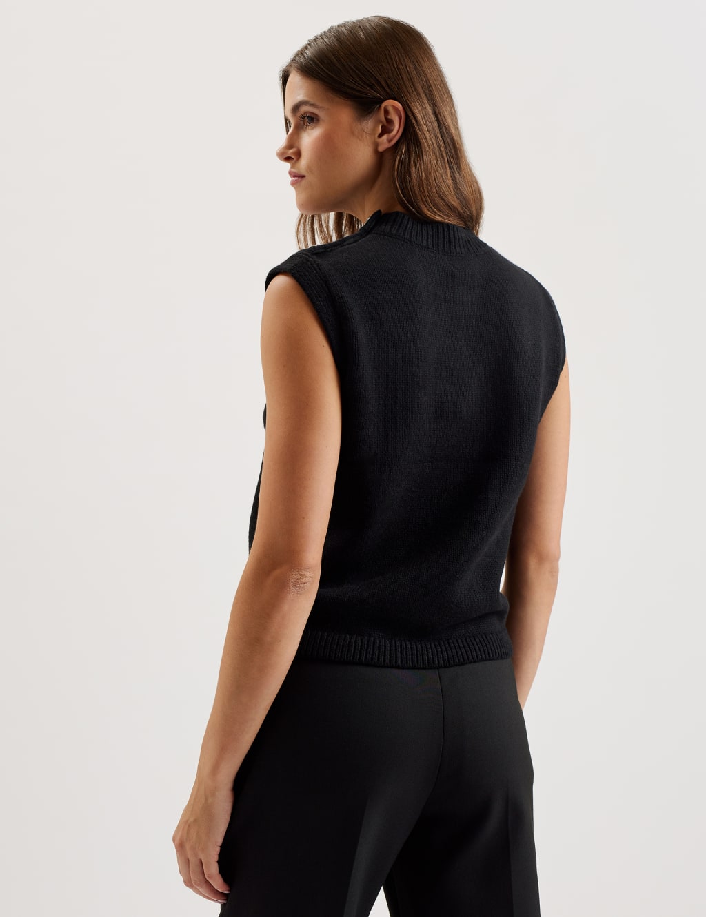 Wool Rich Button Detail Knitted Vest 3 of 3
