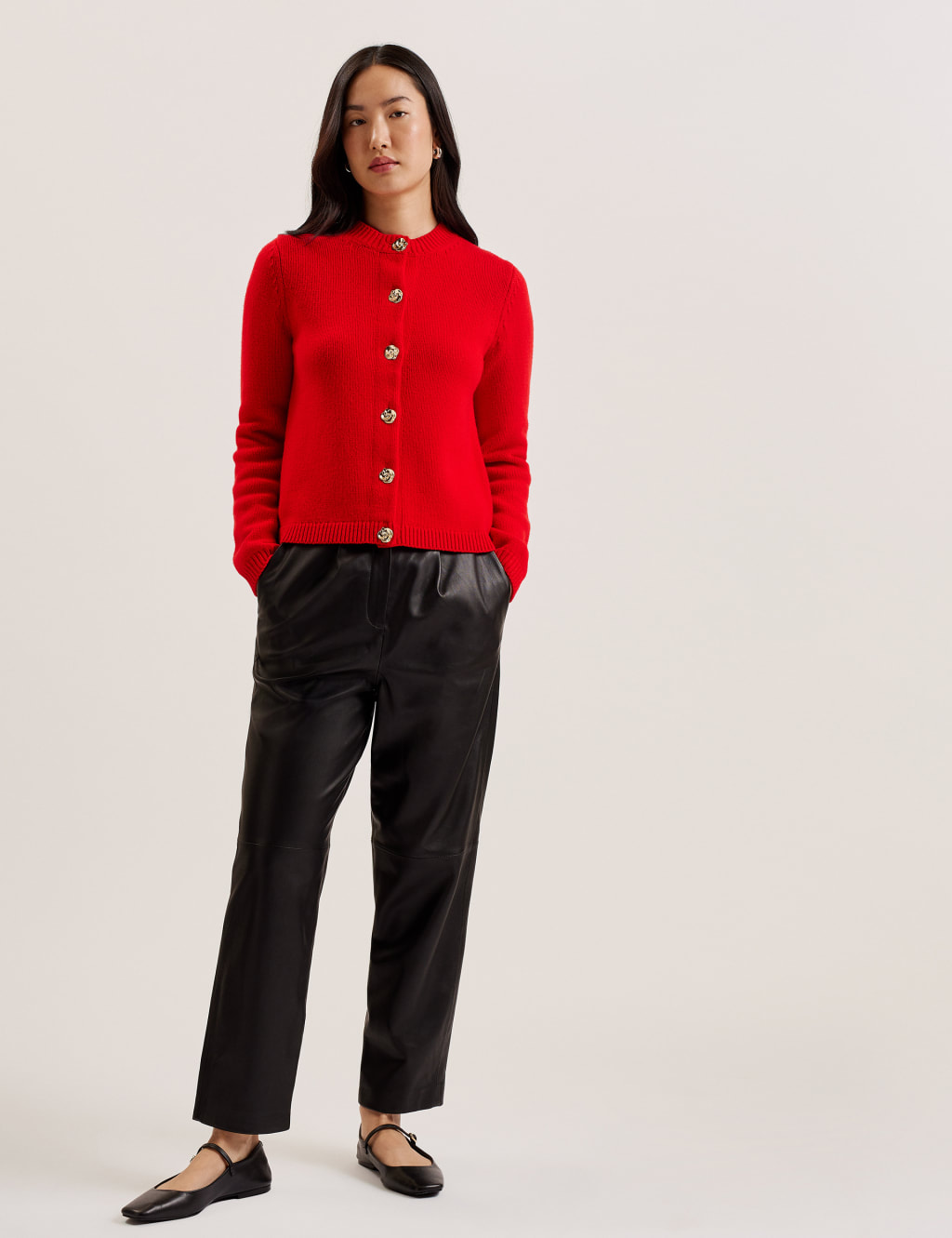 M&s red cardigan store