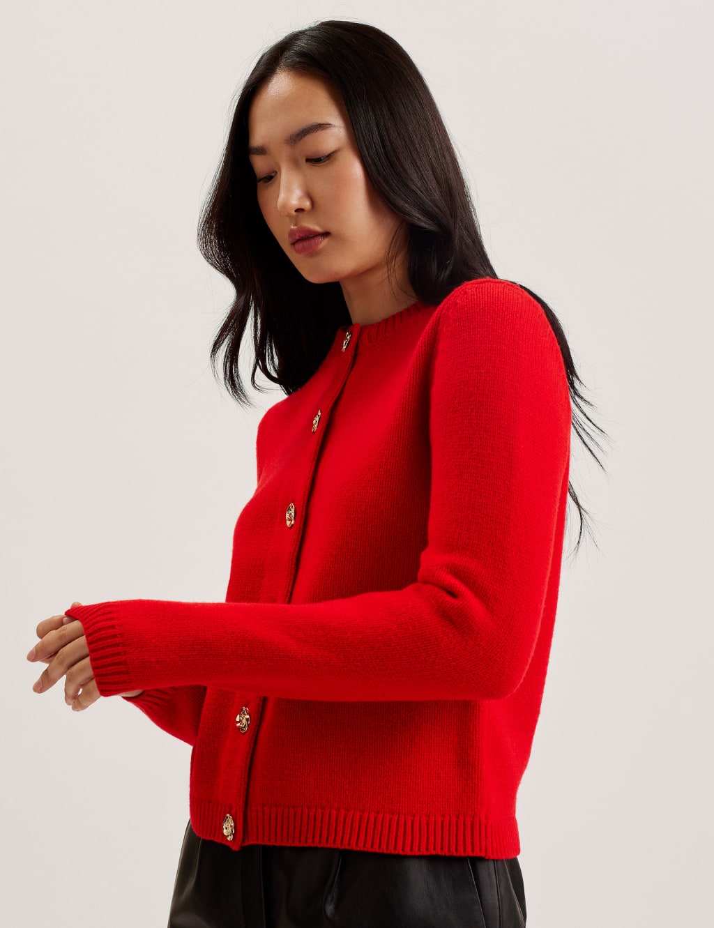 Wool Rich Button Front Cardigan with Cotton Ted Baker M S