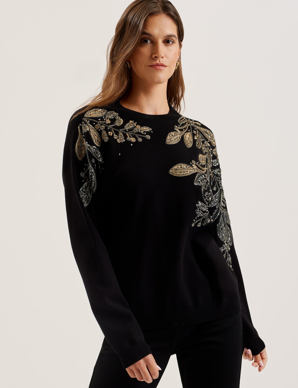 Embellished Crew Neck Jumper Ted Baker M S