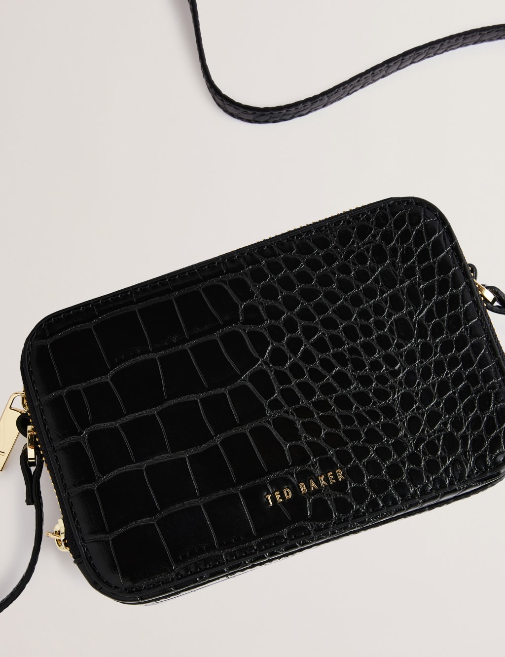 Leather Croc Effect Mini Camera Bag