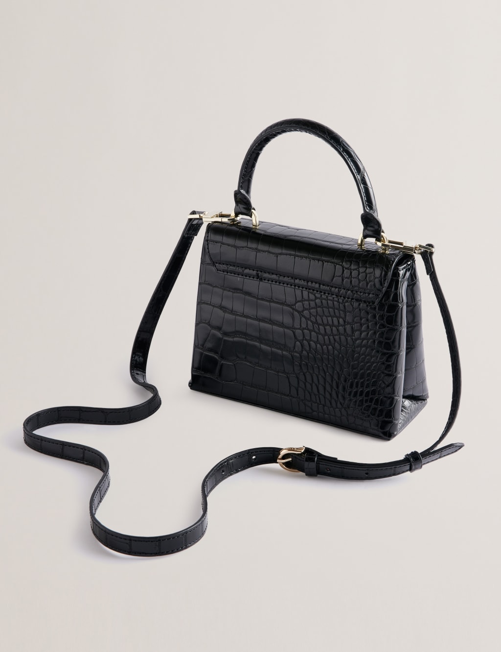Aynaya Imitation Croc Handle Small Bag