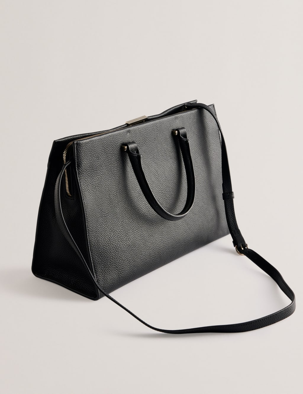 Leather Top Handle Tote Bag