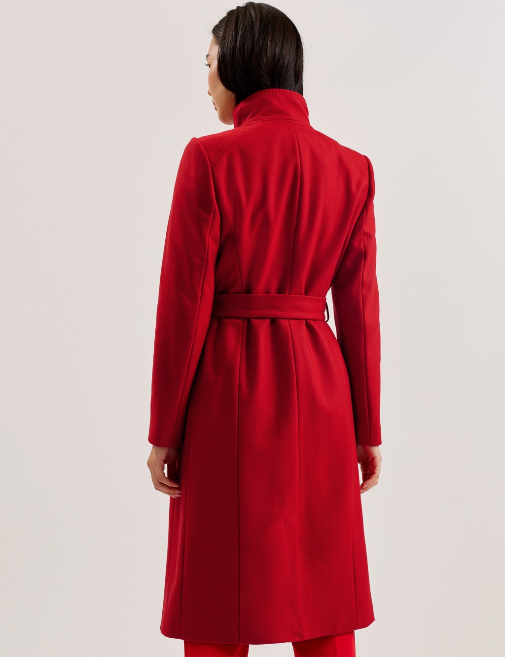 Wool Rich Longline Wrap Coat with Cashmere Ted Baker M S