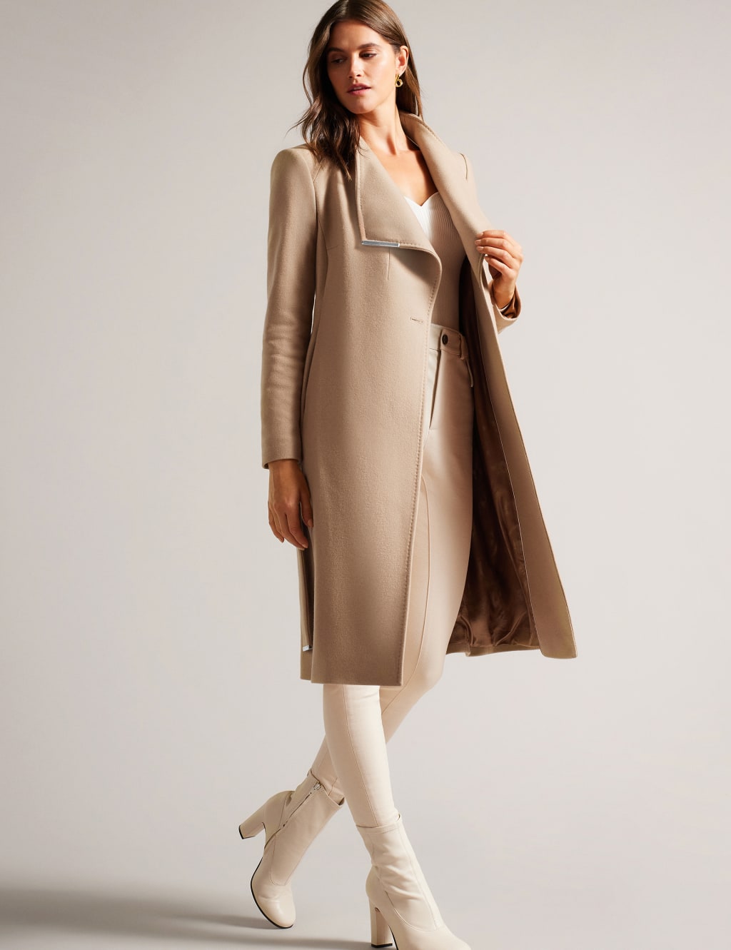 Ted baker long wool coat clearance