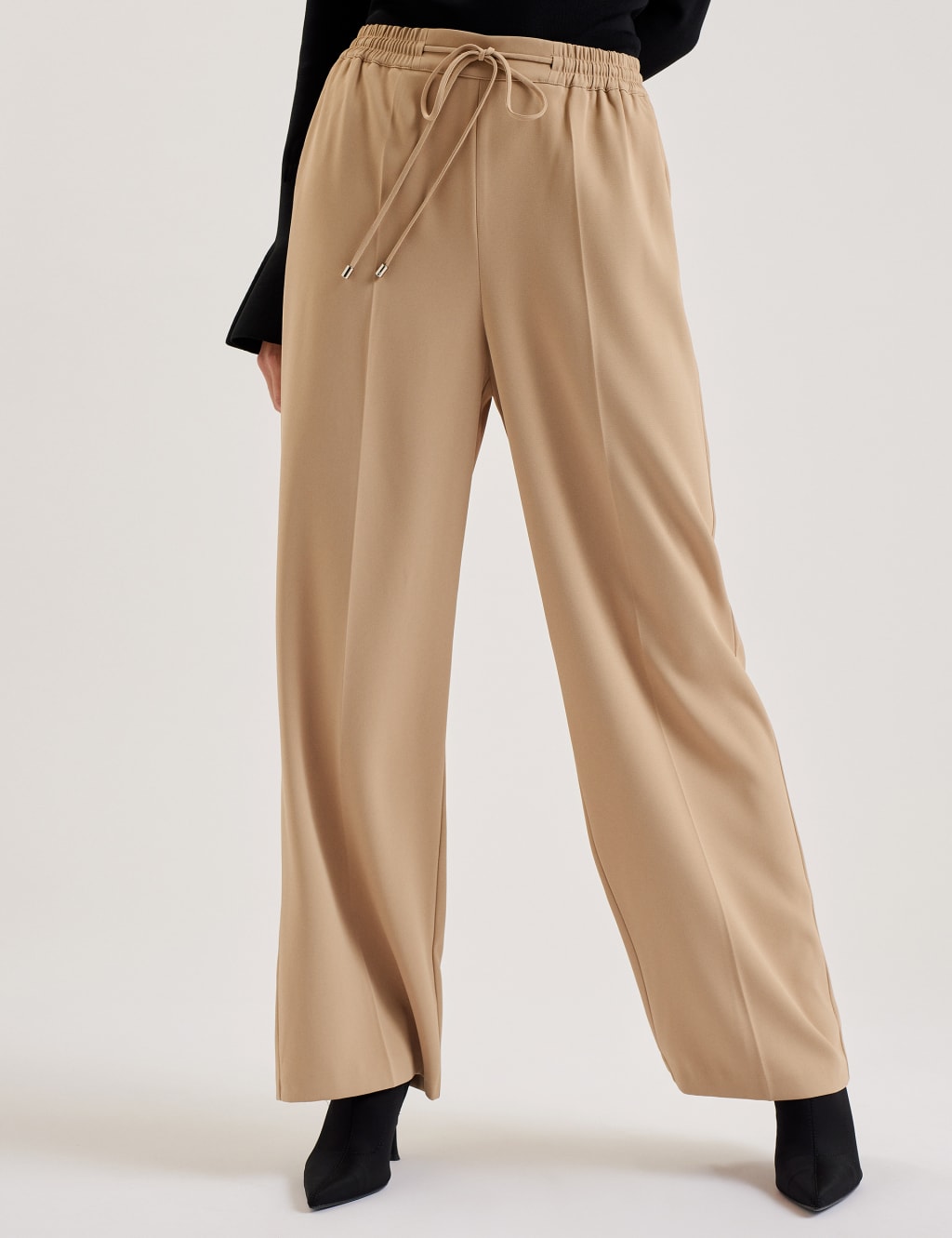 Seam Detail Drawstring Wide Leg Joggers 2 of 3