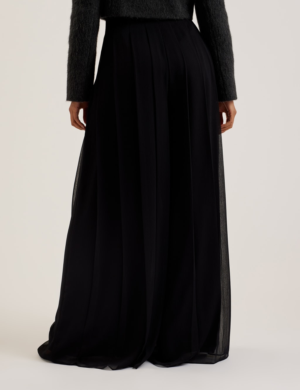 Pleated Elasticated Waist Wide Leg Trousers 3 of 3