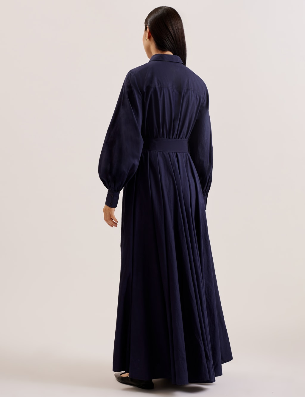 Pure Cotton Belted Maxi Shirt Dress 3 of 3