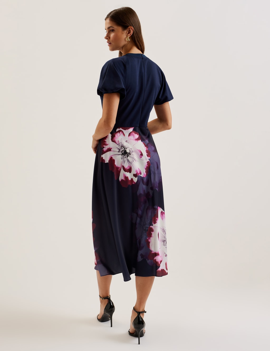 Tea Dress with Printed Skirt 3 of 3