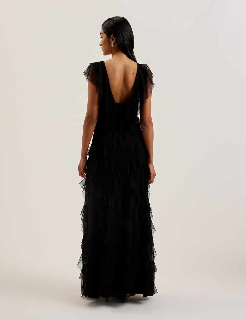 Mesh Ruffle Maxi Dress 3 of 3