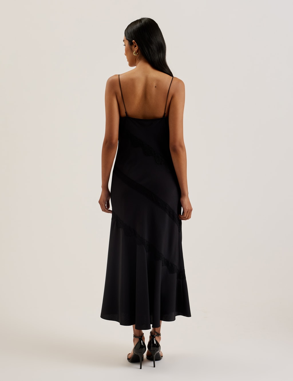 Cowl Neck Lace Insert Midaxi Slip Dress 4 of 6