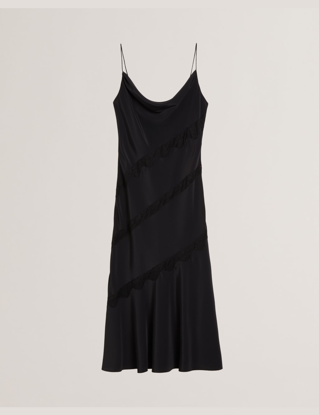 Cowl Neck Lace Insert Midaxi Slip Dress 2 of 6