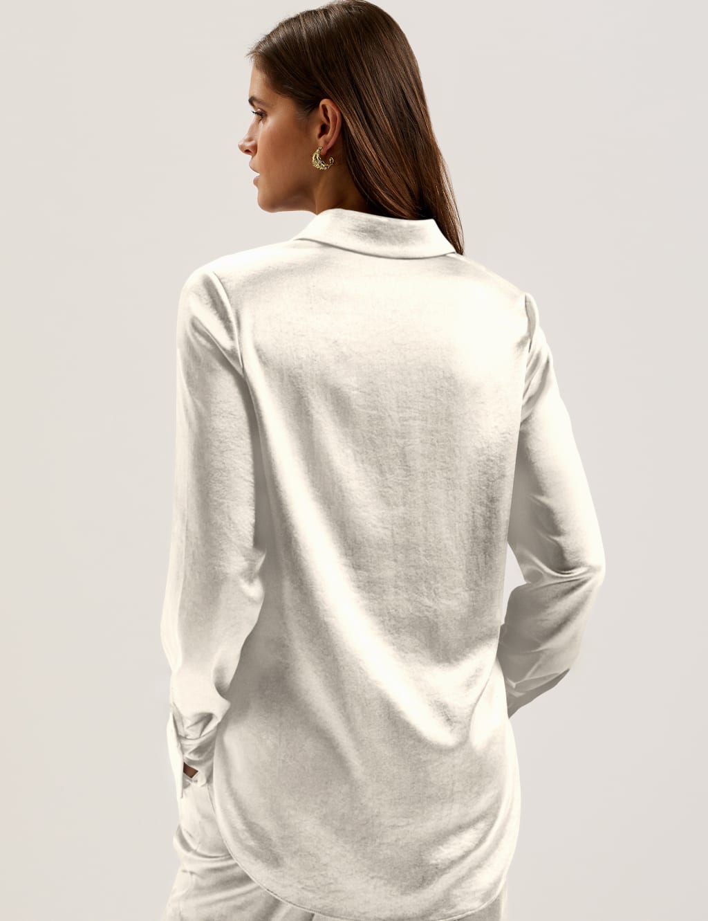 Satin Collared Longline Shirt 4 of 6