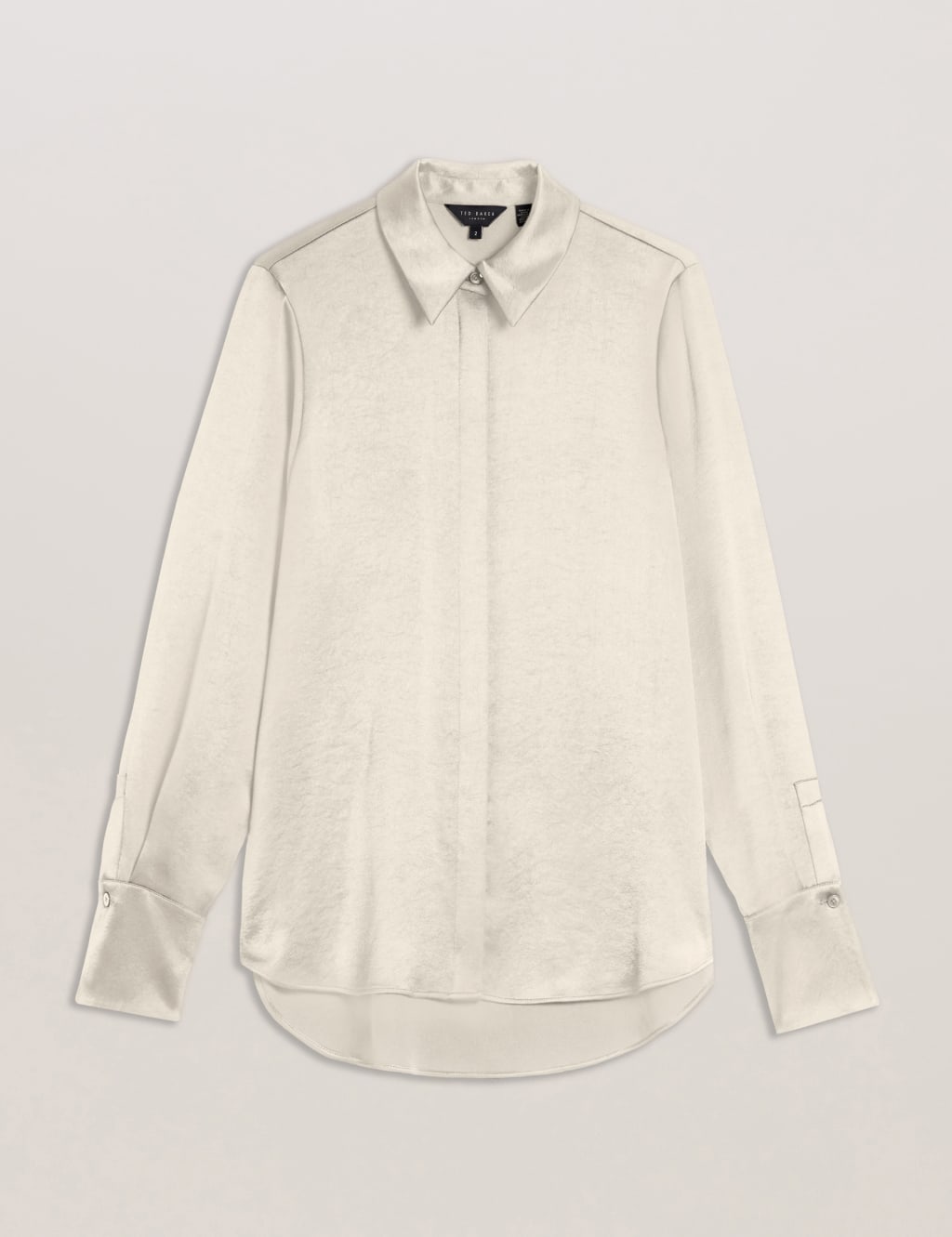 Satin Collared Longline Shirt 2 of 6