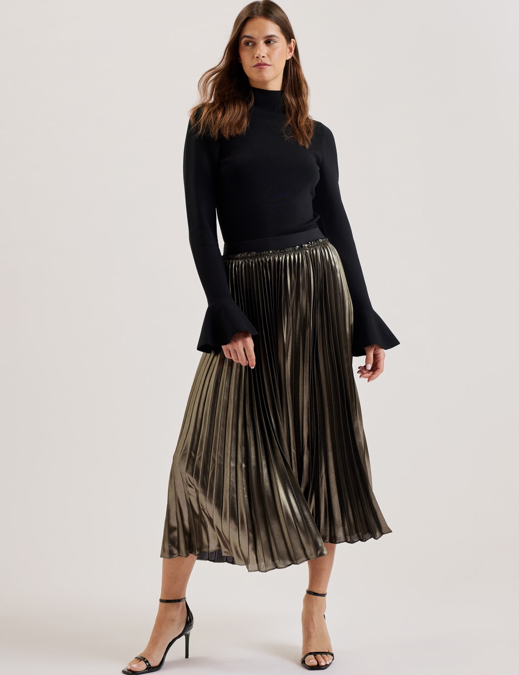 Pleated midi skirt m&s 2025