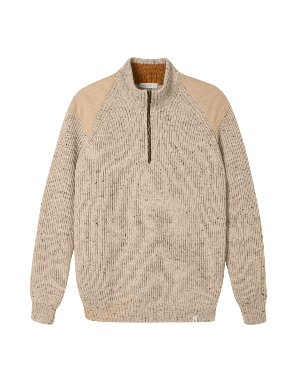 Pure Wool Textured Half Zip Jumper