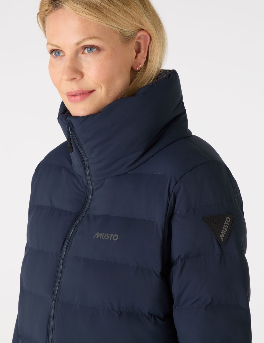 High neck puffer jacket store