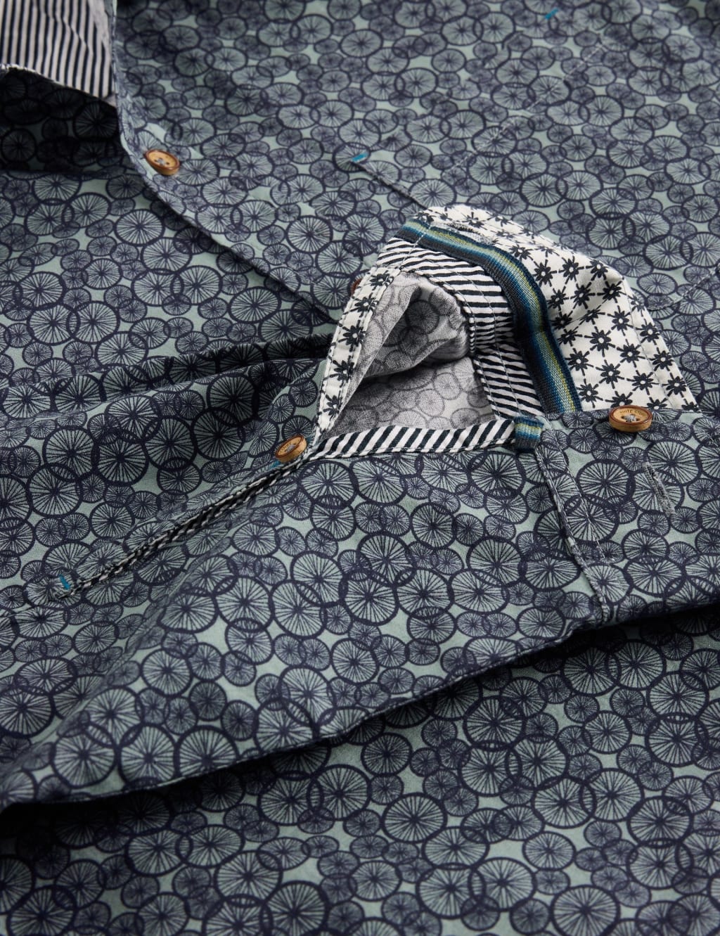 Pure Cotton Bicycle Wheels Print Shirt 6 of 6