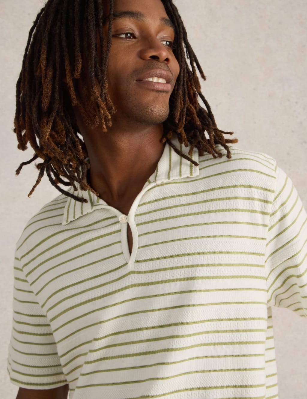 Pure Cotton Jacquard Striped Polo Shirt 5 of 6