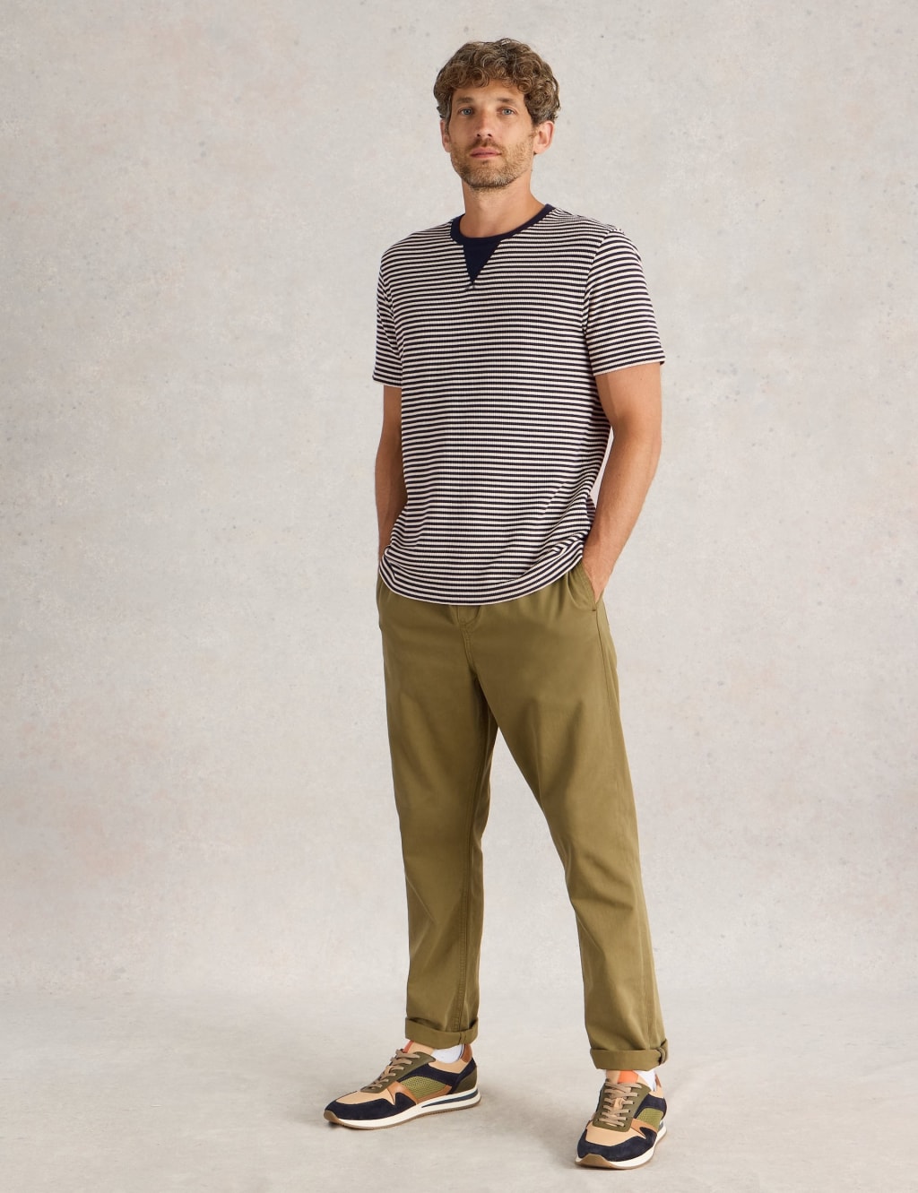 Cotton Rich Striped Crew Neck T-Shirt 3 of 6