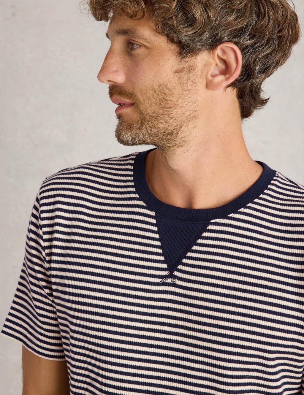 Cotton Rich Striped Crew Neck T-Shirt 5 of 6