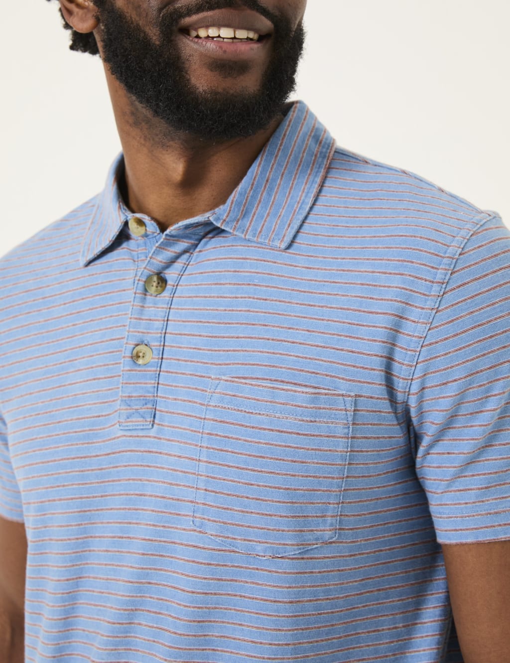 Pure Cotton Striped Polo Shirt 4 of 5