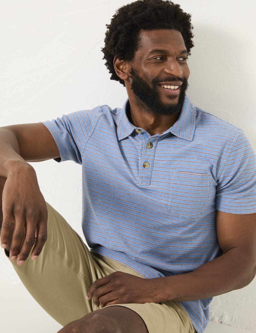 Pure Cotton Striped Polo Shirt 5 of 5