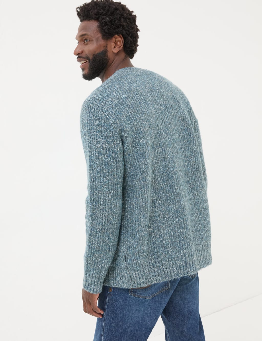 Cotton Blend Space Dye V-Neck Cardigan 3 of 5