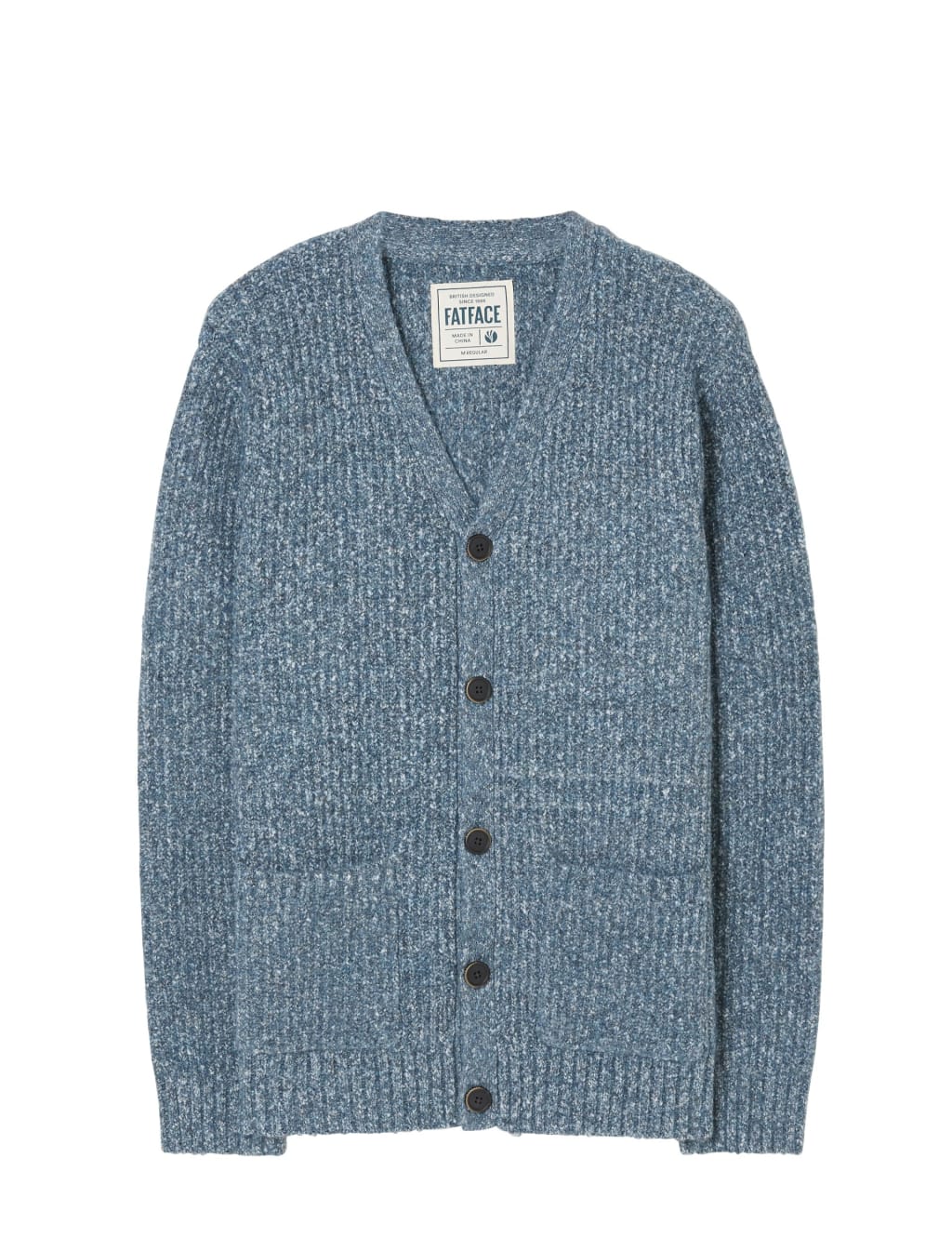 Cotton Blend Space Dye V-Neck Cardigan 2 of 5