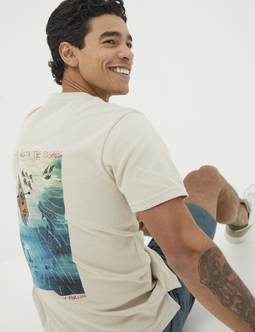 Pure Cotton Kayak Graphic Crew Neck T-Shirt 3 of 5