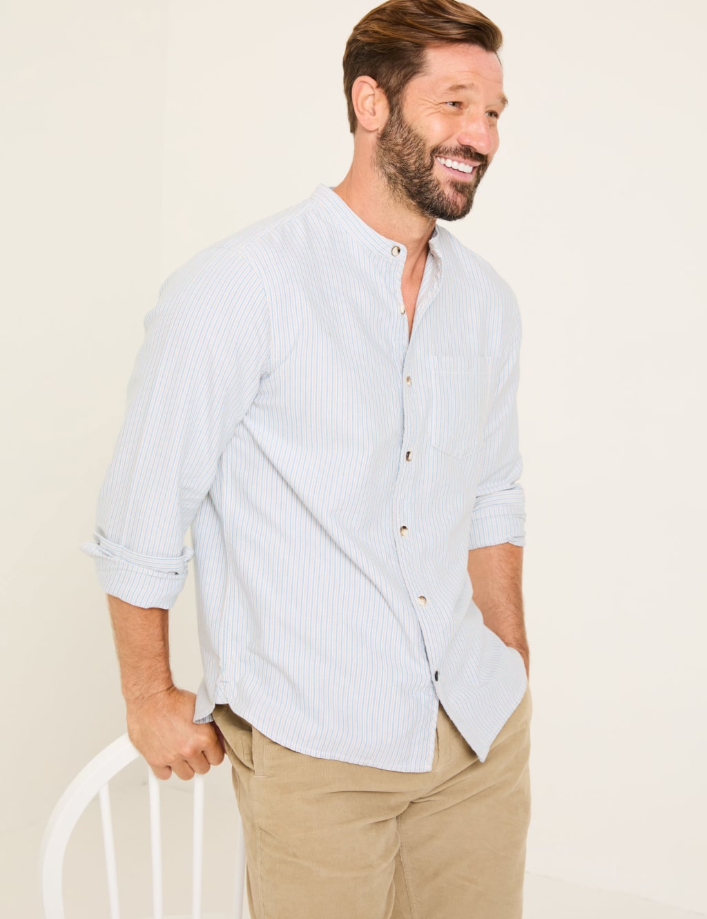 Pure Cotton Striped Oxford Shirt 3 of 4