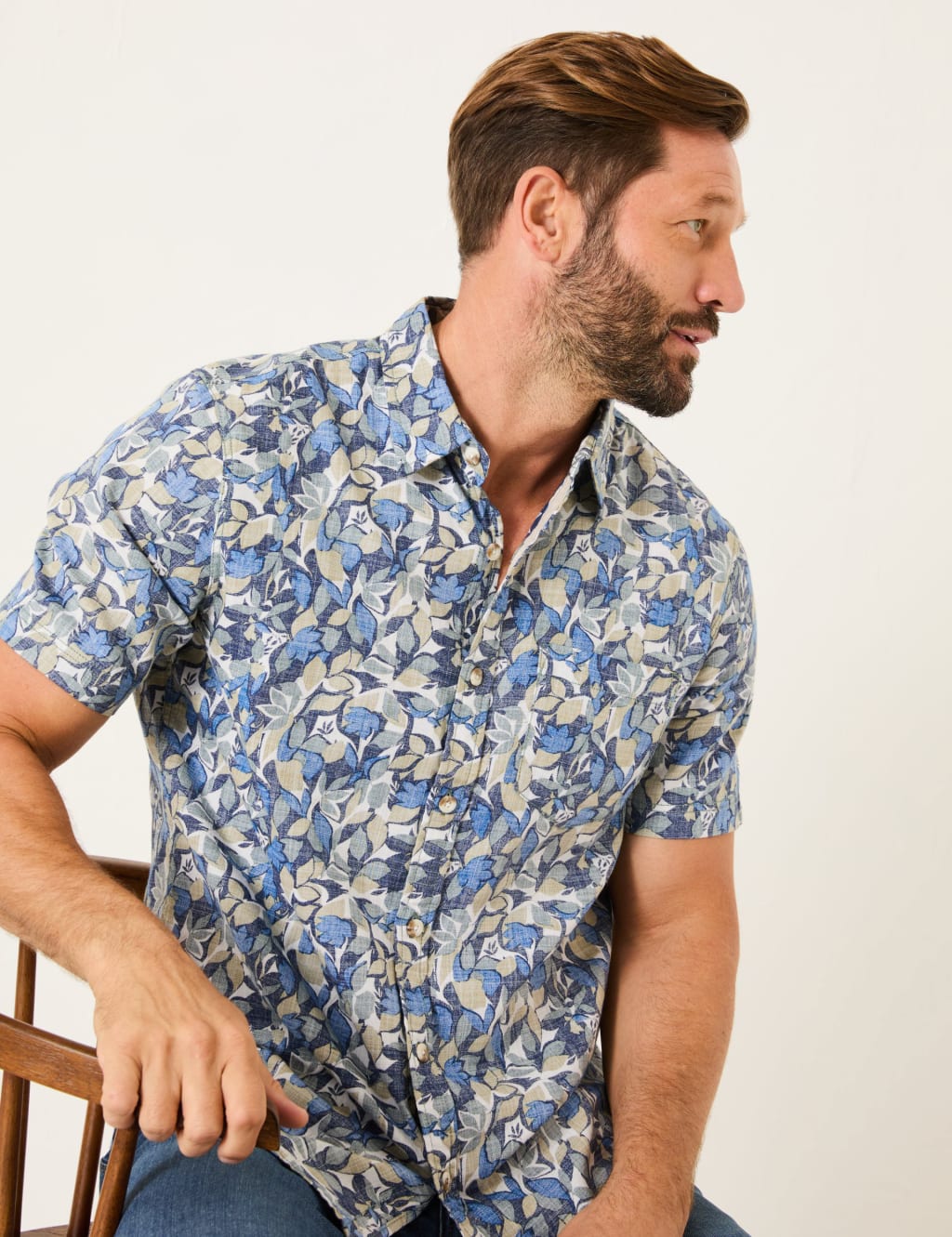 Pure Cotton Leaf Print Shirt 5 of 5