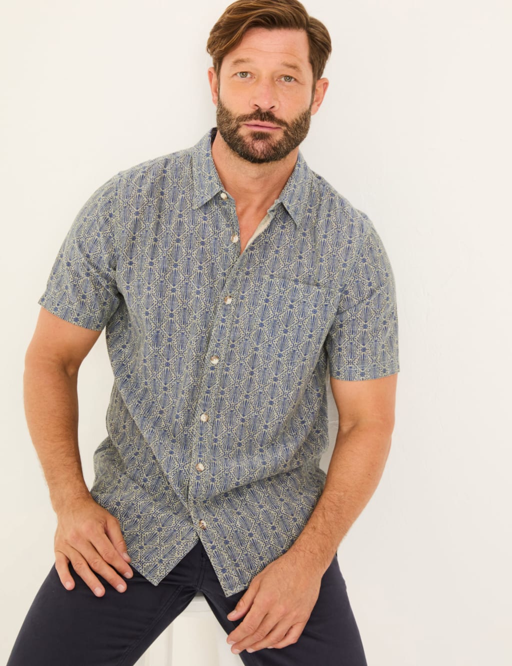 Linen Rich Geometric Shirt 4 of 6