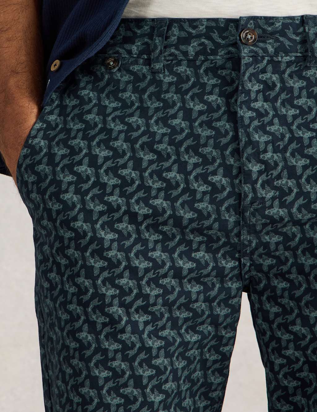 Cotton Rich Fish Print Chino Shorts 5 of 6
