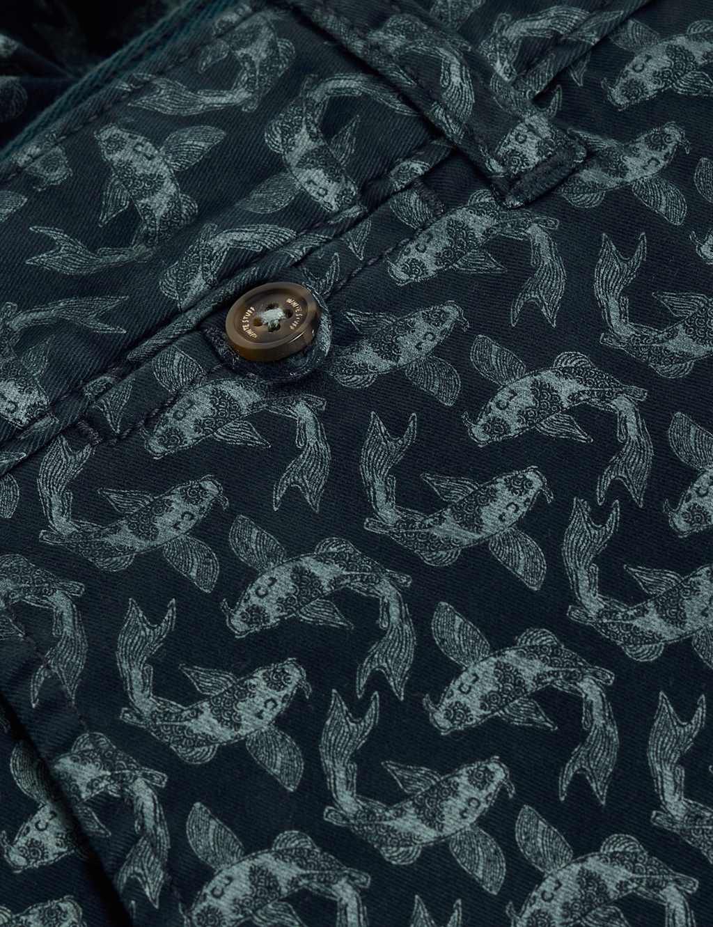 Cotton Rich Fish Print Chino Shorts 6 of 6